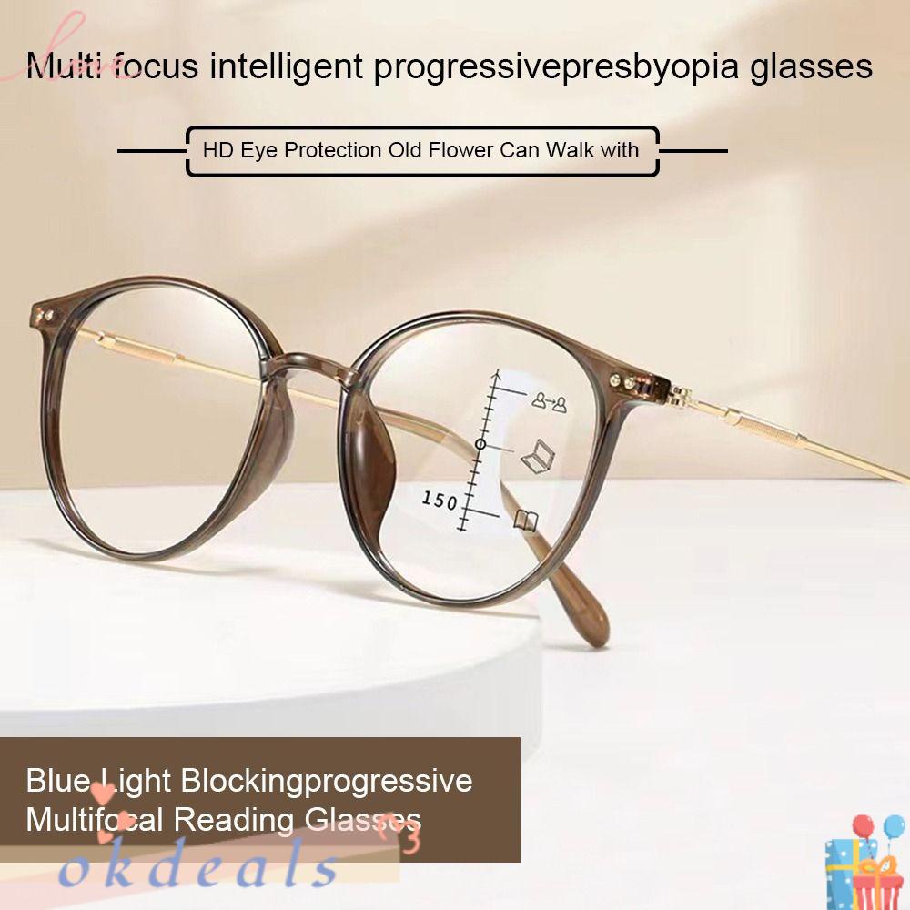 OKDEALS Kính Đọc Sách Gọng Tròn Bằng PC Siêu Nhẹ Chống Ánh Sáng Xanh Đa Năng Thoải Mái Bảo Vệ Mắt Cho Nam Và Nữ