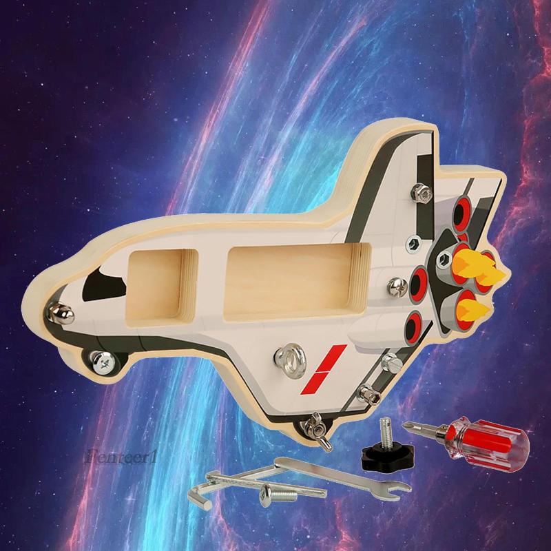 Bộ Tua Vít Bảng Hình Tàu Không Gian Montessori Cho Bé Trai Mầm Non