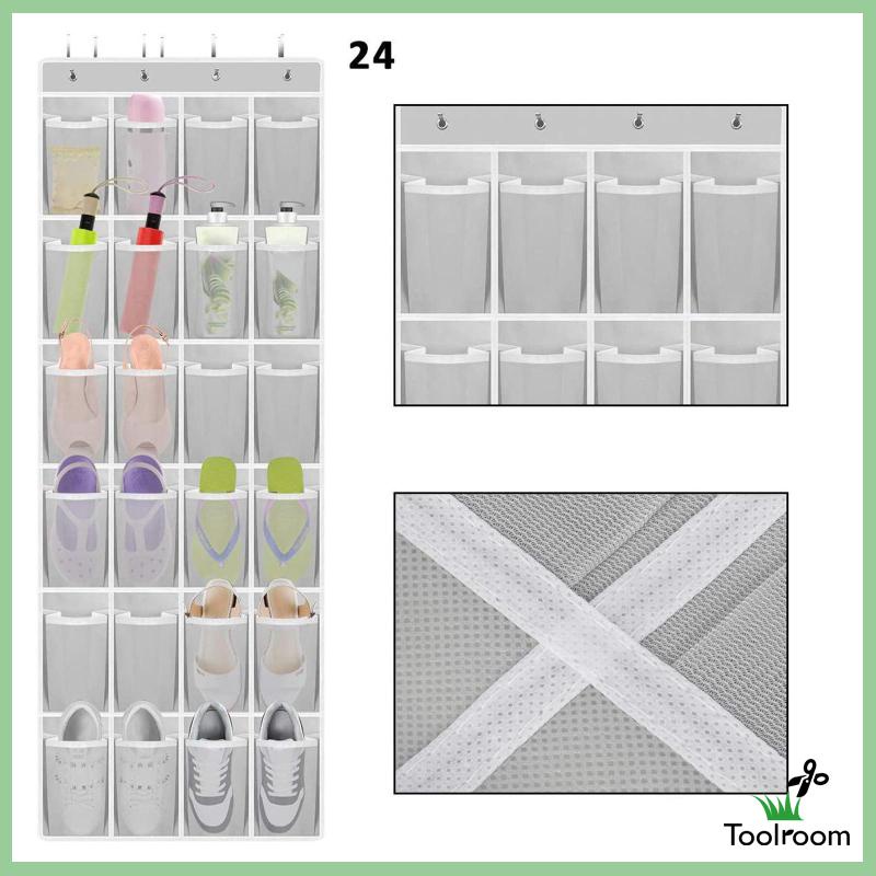 Túi Đựng Giày 24 Ngăn Với 4 Móc Treo Tiện Dụng Cho Phòng Ngủ