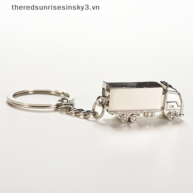 Móc Khóa Kim Loại Mini Hình Xe Tải 3D Dễ Thương Sáng Tạo