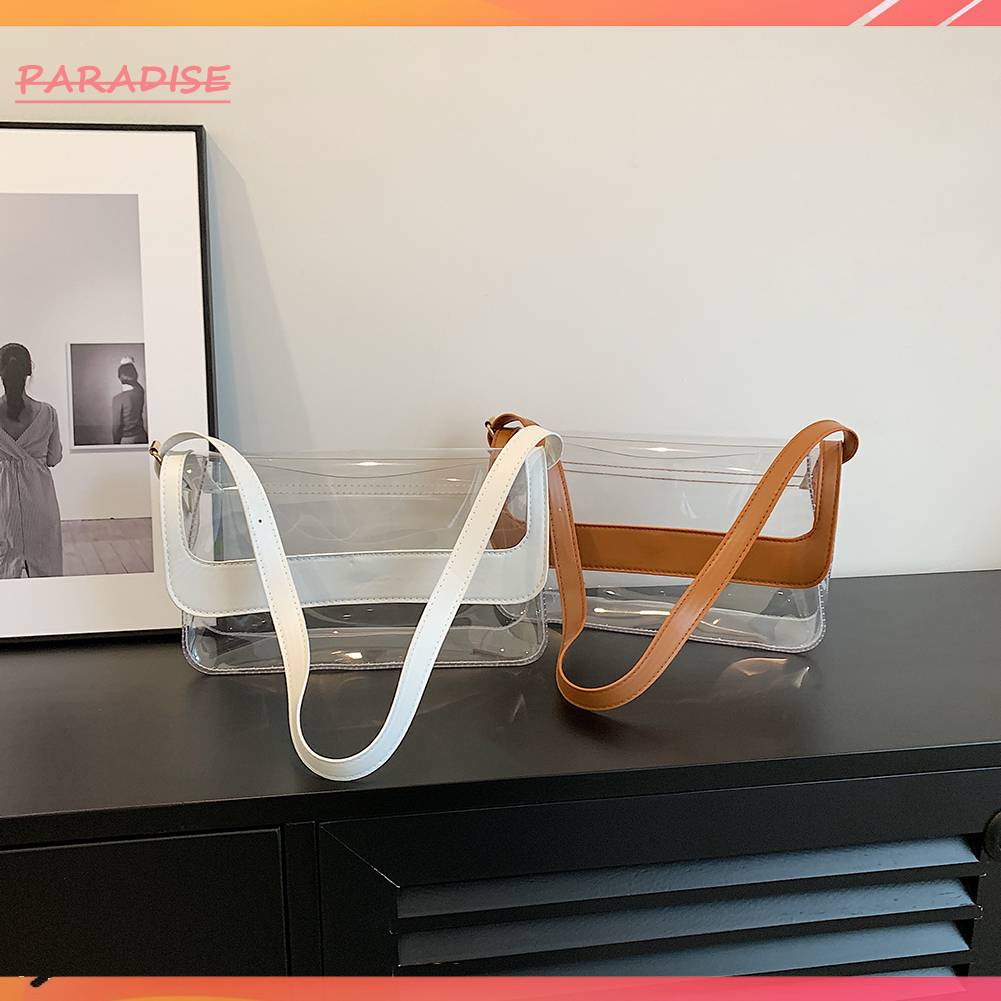 Túi Đeo Vai Bằng PVC Trong Suốt Phong Cách Thể Thao Thời Trang