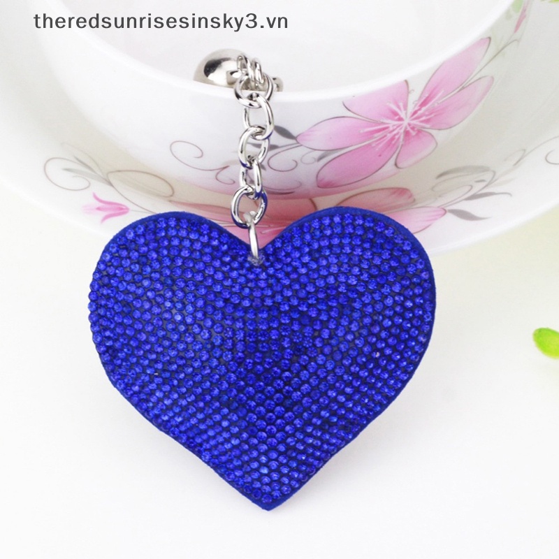 Móc Khóa Tua Rua Hình Chuông Trái Tim Đính Đá Thời Trang