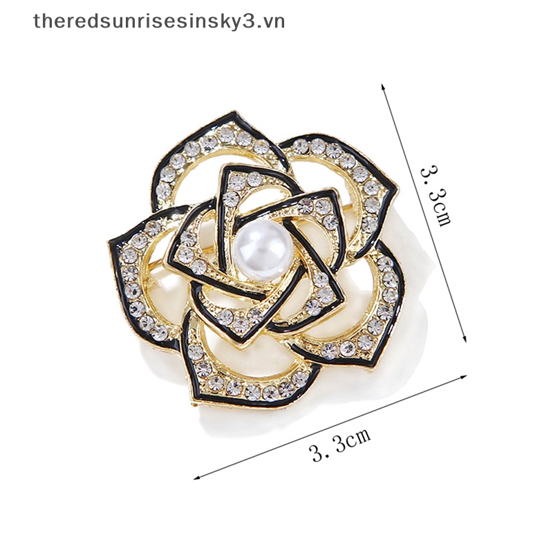 Ghim Cài Áo Hình Hoa Trà Đính Ngọc Trai Thời Trang Cho Nữ