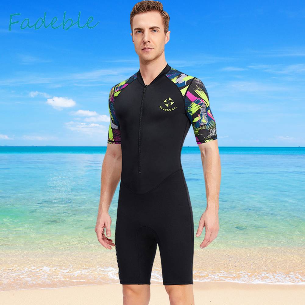 Bộ Đồ Lặn Toàn Thân Chống Tia UV Cao Su Tổng Hợp Có Khóa Kéo Trước Dày 1.5MM