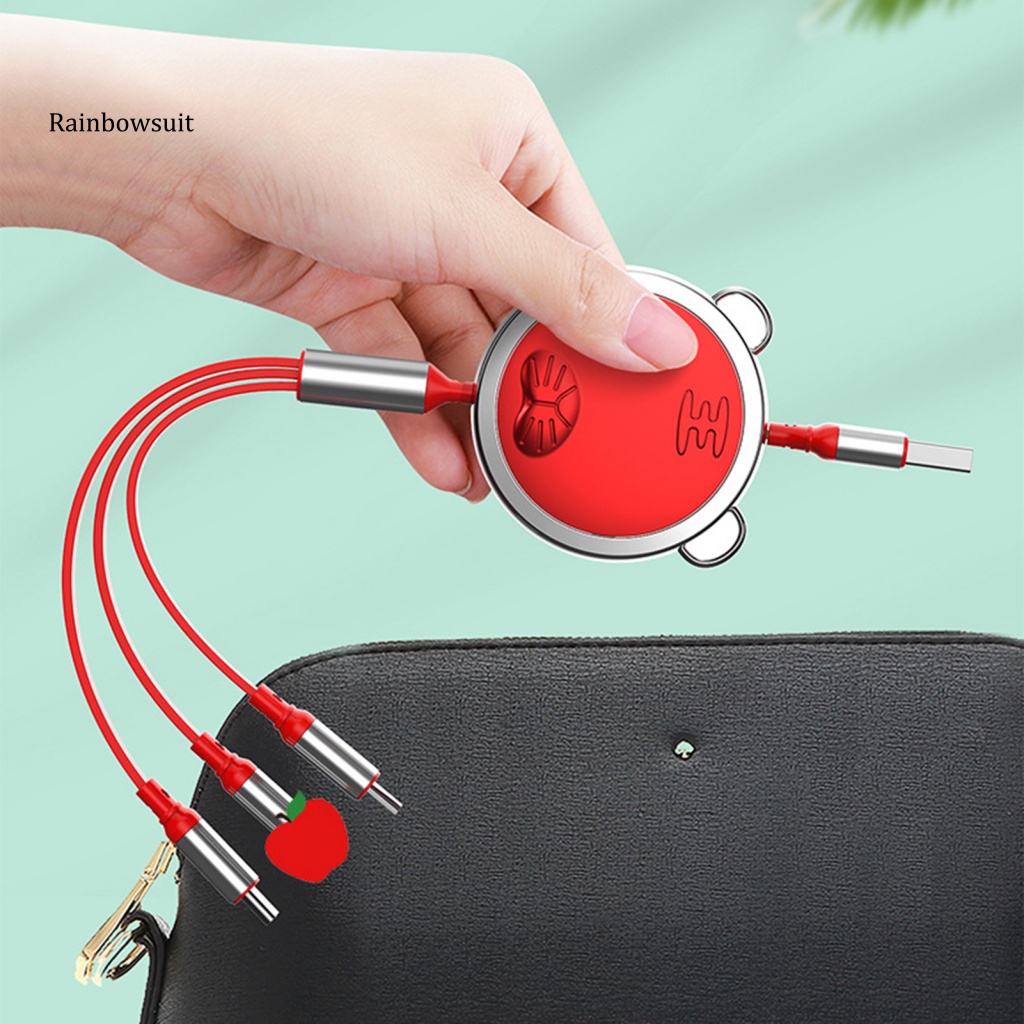 Cáp Sạc Micro USB Type-C 8Pin Có Thể Thu Gọn Tiện Dụng Mang Theo Du Lịch Cho Điện Thoại