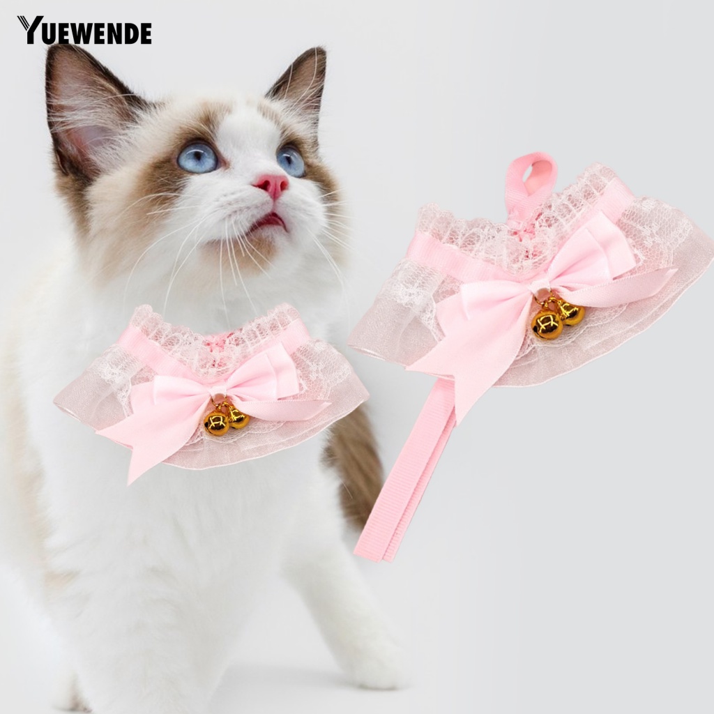 Ye.b Khăn Choàng Cổ Thắt Nơ Phối Ren Handmade Thoải Mái Dành Cho Thú Cưng