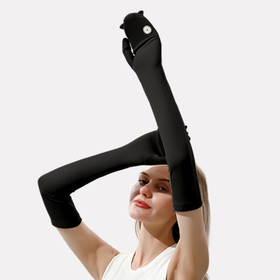 Găng Tay Chống Nắng Thoáng Khí Che Phủ Cánh Tay Có Thể Gập Lại Dành Cho Nam Nữ Lái Xe