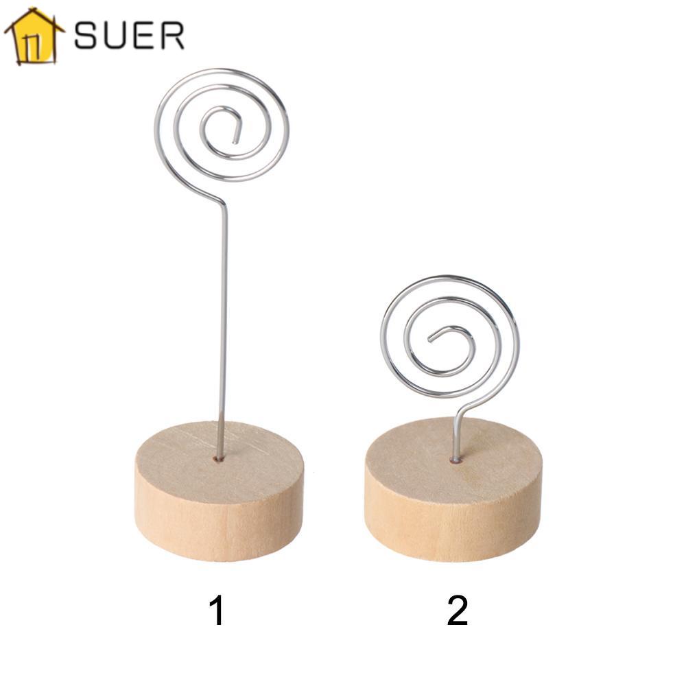 SUENIN Set 1 / 3 Kẹp Gỗ Giữ Ảnh Hình Tròn Để Bàn Trang Trí Thời Trang