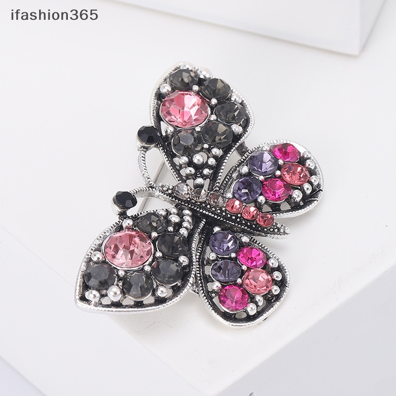Ghim Cài Áo Hình Bướm Đính Đá Phong Cách Vintage Thời Trang Cho Nữ ifashion365