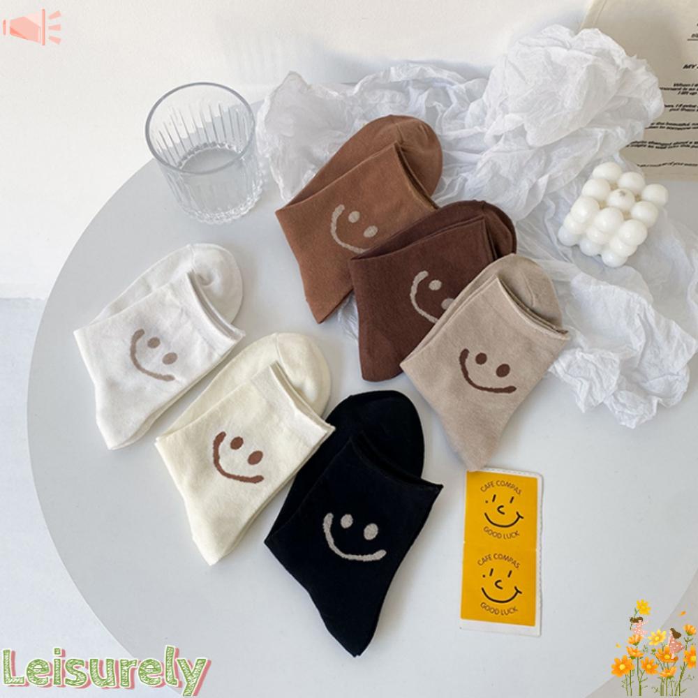 LEILY Tất VảI MàU Trơn Dễ Thương