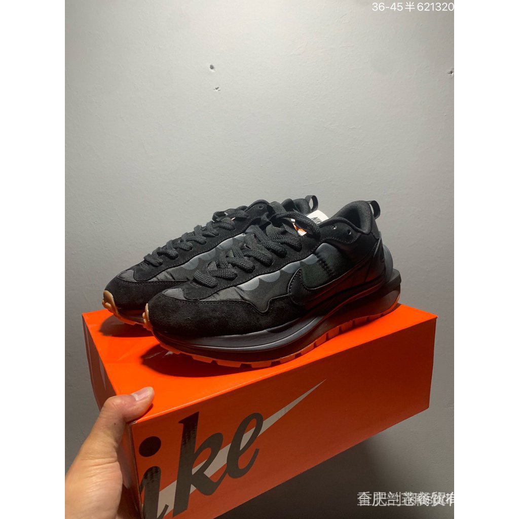 Hàng mới về nike5268 ldwaffle / sacai nam nữ thể thao chạy bộ giày thường màu đen