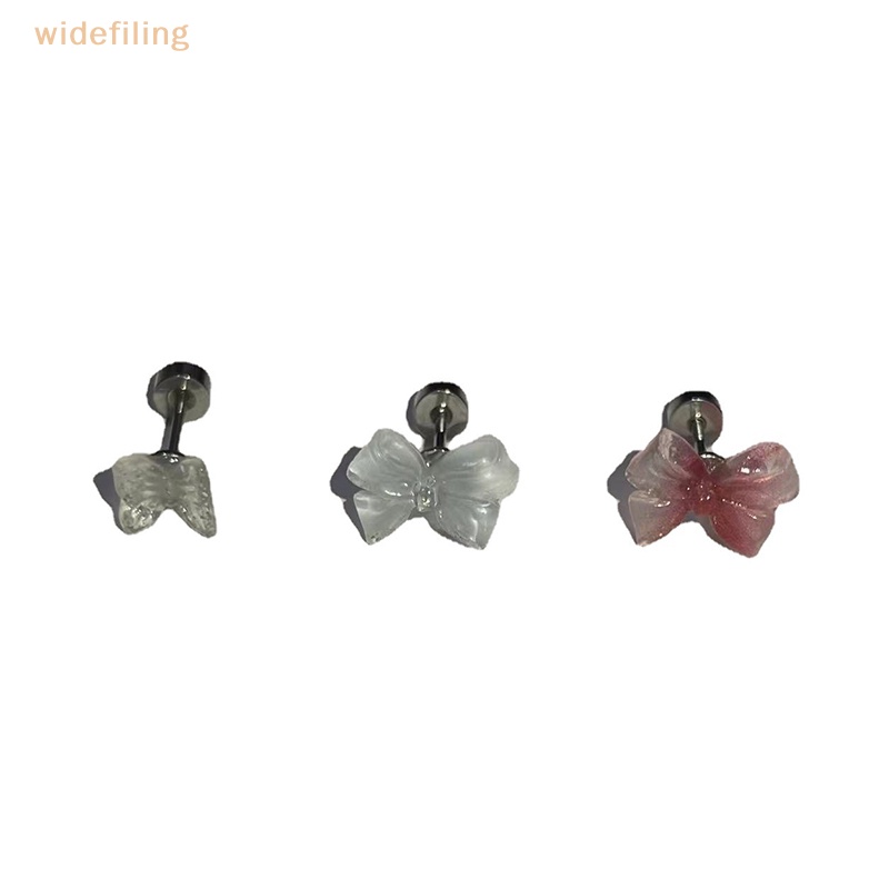 1 Khuyên Tai Xoắn Ốc Bằng Thép Titan Resin Đính Nơ / Resin Thời Trang Dự Tiệc Cho Nữ