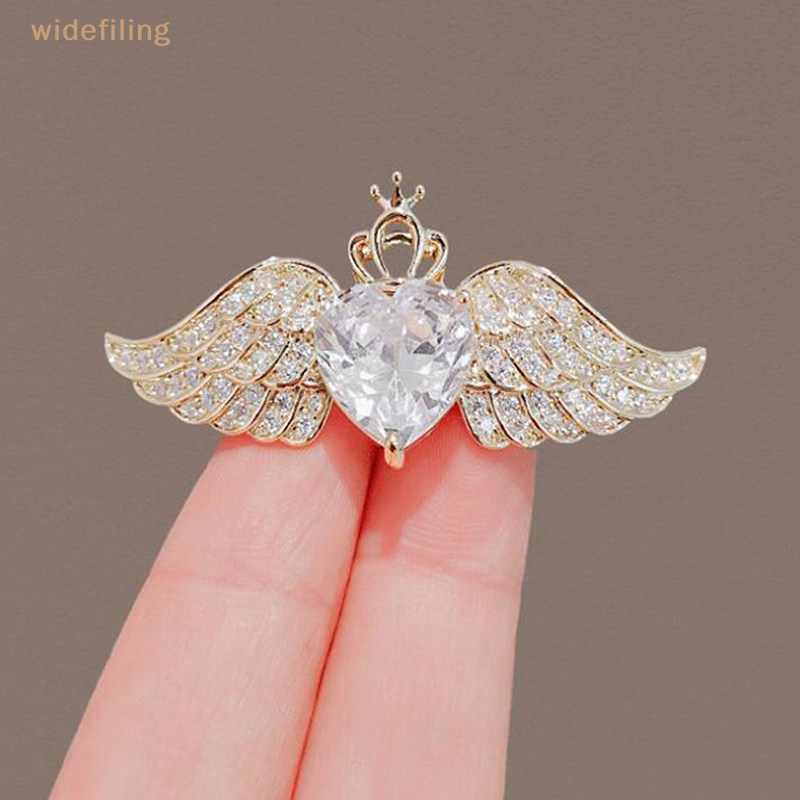 Trâm Cài Áo Hình Cánh Thiên Thần Đính Pha Lê Nhỏ Xinh Dễ Phối Đồ Thời Trang Cho Nữ