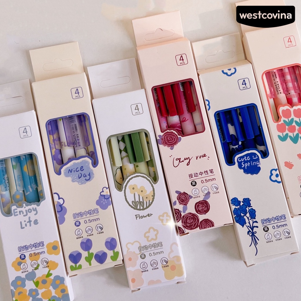 [WSTN]✎Set 4 Bút Thử Mực Đen Ngòi 0.5mm
