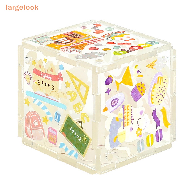 Móc Khóa Hình Khối Lập Phương 3D Trong Suốt Bằng Acrylic Độc Đáo DIY