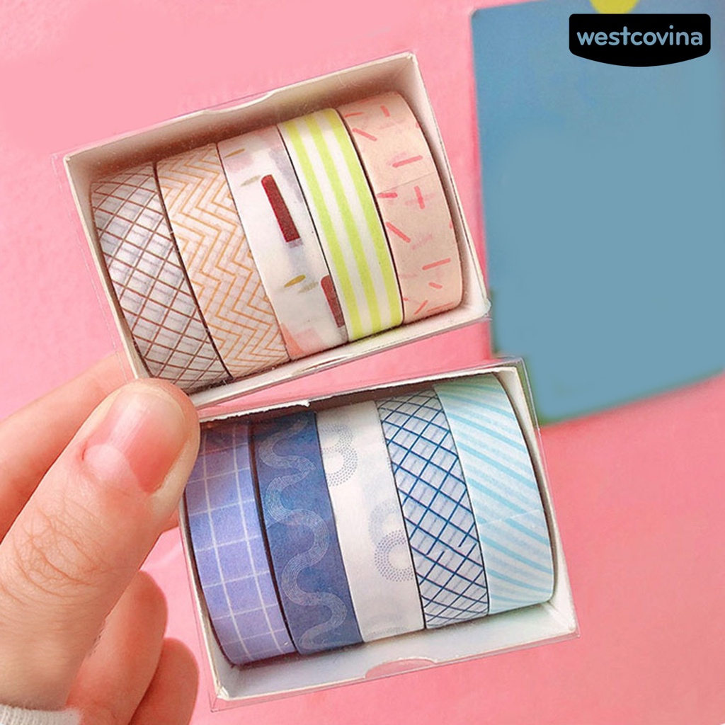 [WSTN] [WSTN]✎Set 5 Cuộn Băng Keo Dán Trang Trí Hình Bánh Macaron Xinh Xắn