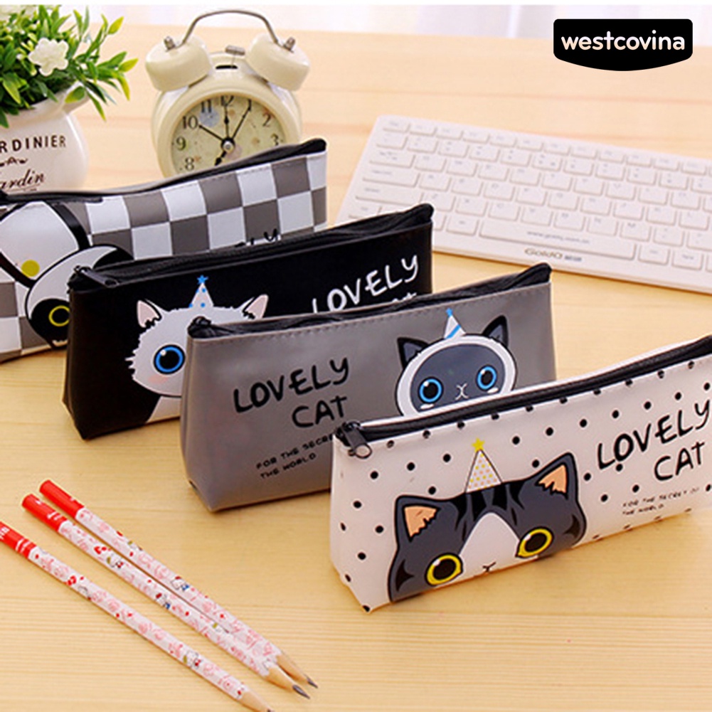 [WSTN]✎Túi Đựng Bút Chì / Đồ Trang Điểm Chống Thấm Nước In Hoạt Hình Dễ Thương Cho Bé