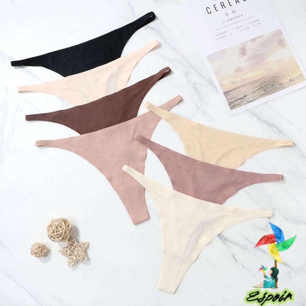 ESPO Quần Lót Cotton Lưng Thấp Hoạ Tiết Kẻ Sọc Cho Phái Nữ