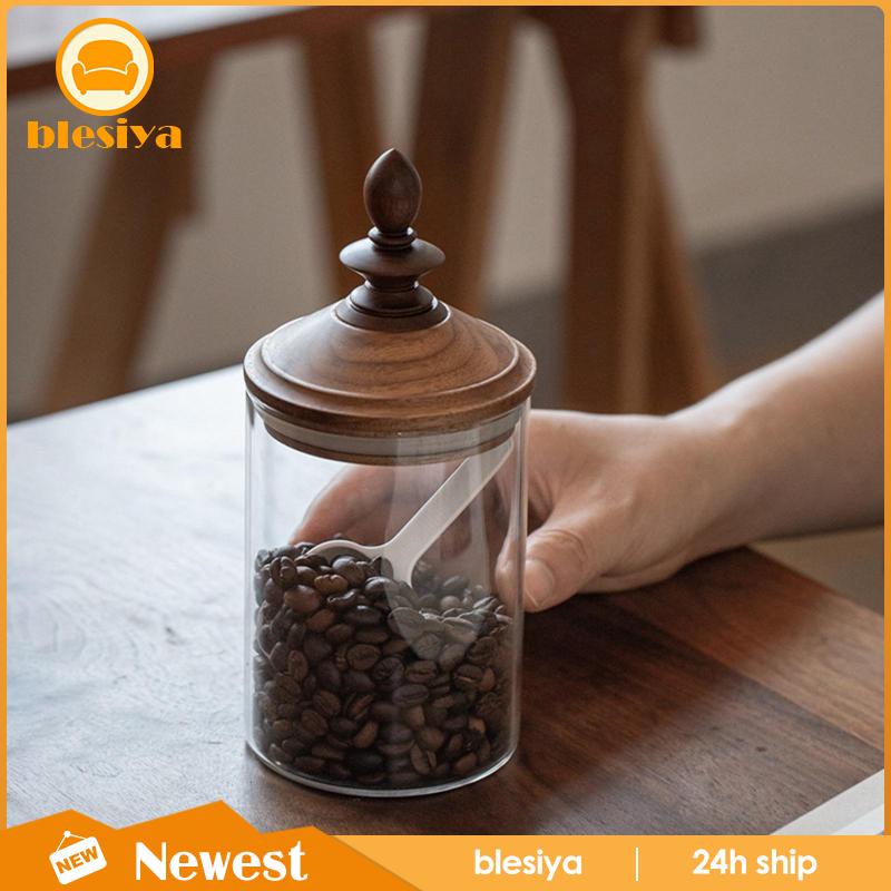 Hũ Thủy Tinh Đựng Trà / Thực Phẩm Đa Năng Có Nắp Gỗ Sắp Xếp Gọn Gàng Cho Nhà Hàng / Quán Bar / Khách Sạn