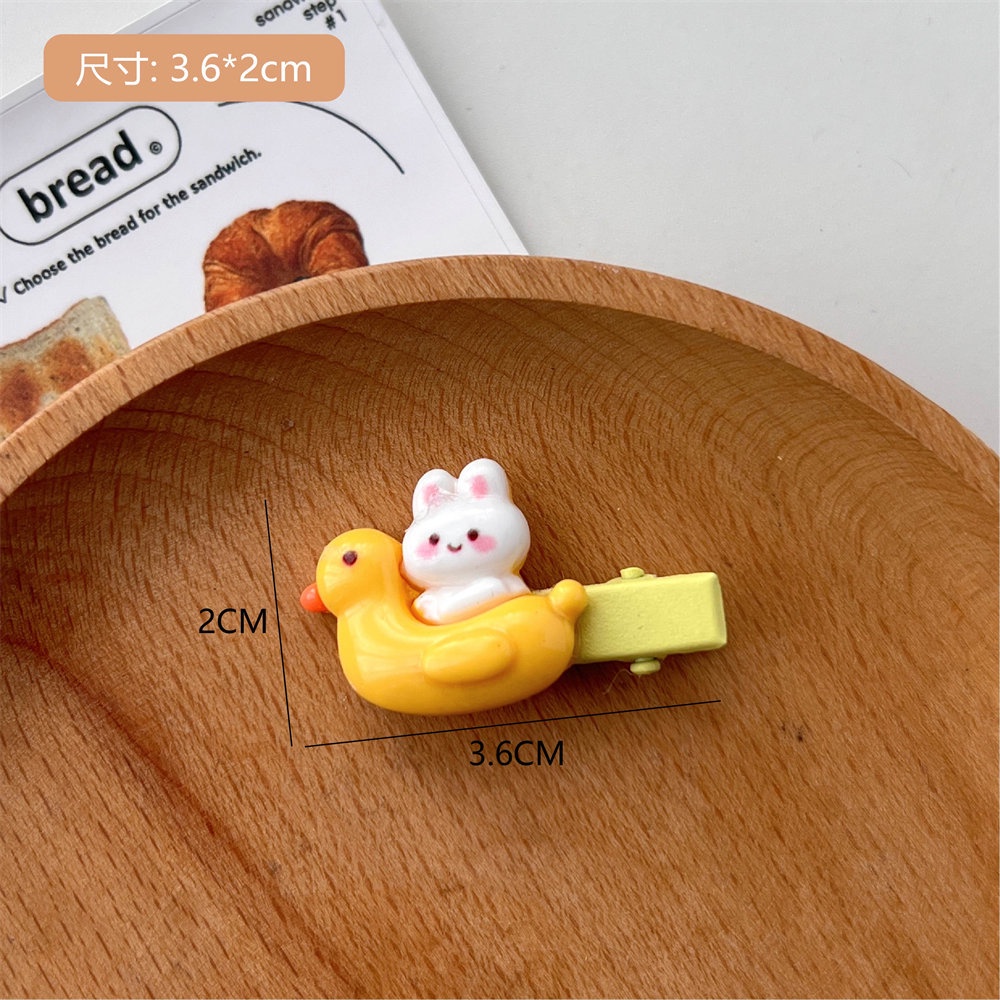 Kẹp Tóc Màu Vàng Hình Vịt / Thỏ Đáng Yêu Cho Học Sinh