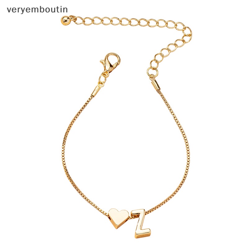Vòng Tay Mặt 26 Chữ Cái Màu Vàng Kim Thời Trang Đơn Giản Cho Nữ