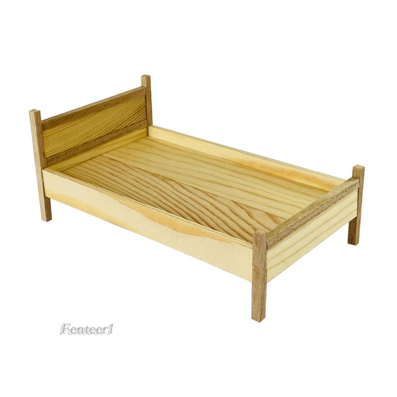 Mô Hình Giường Ngủ Mini Tỉ Lệ 1 / 12 Trang Trí Nhà Búp Bê