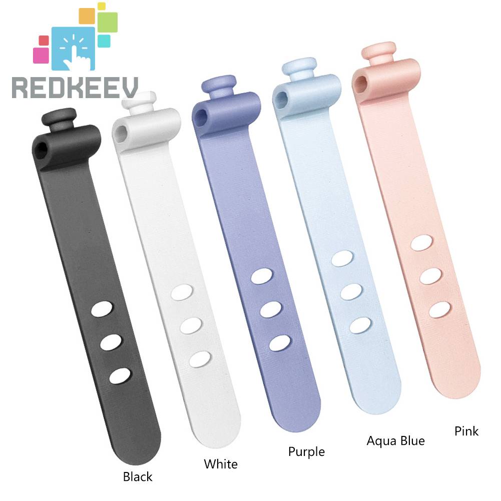 Set 20 Dây Silicone Buộc Dây Cáp 3 Lỗ Tái Sử Dụng Tiện Lợi