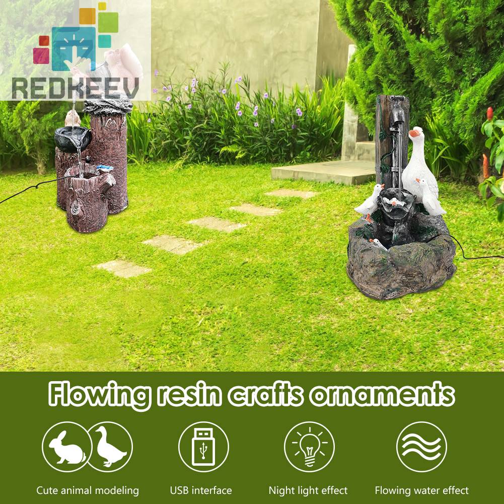 Tượng Hình Động Vật Bằng Nhựa Resin Giao Diện USB Trang Trí Sân Vườn