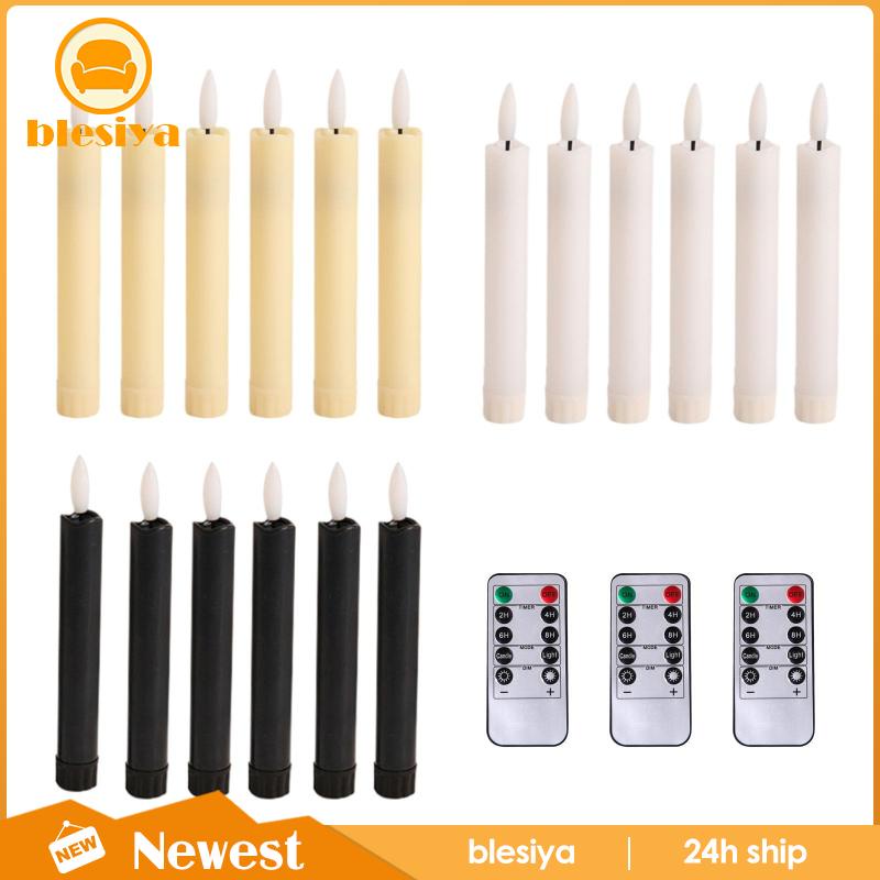 Bộ 6 Nến Đèn LED 3D Không Lửa Kèm Điều Khiển Từ Xa Trang Trí Bàn Tiệc Cưới / Valentine