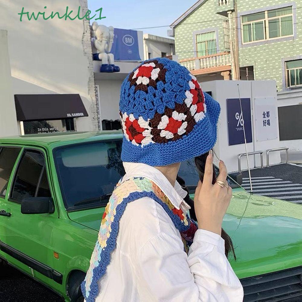 TWINKLE Mũ Bucket Chống Nắng Mùa Đông Khoét Rỗng Thanh Lịch Bảo Vệ Cho Nữ