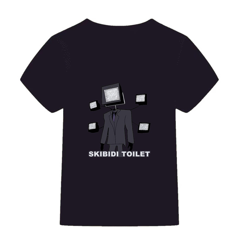 Áo Thun Tay Ngắn Dáng Rộng In Hình Dingyuan Gecomo DIBUJAR A BIG TV MAN de SKIBIDI TOILET Unisex Cho Thanh Thiếu Niên