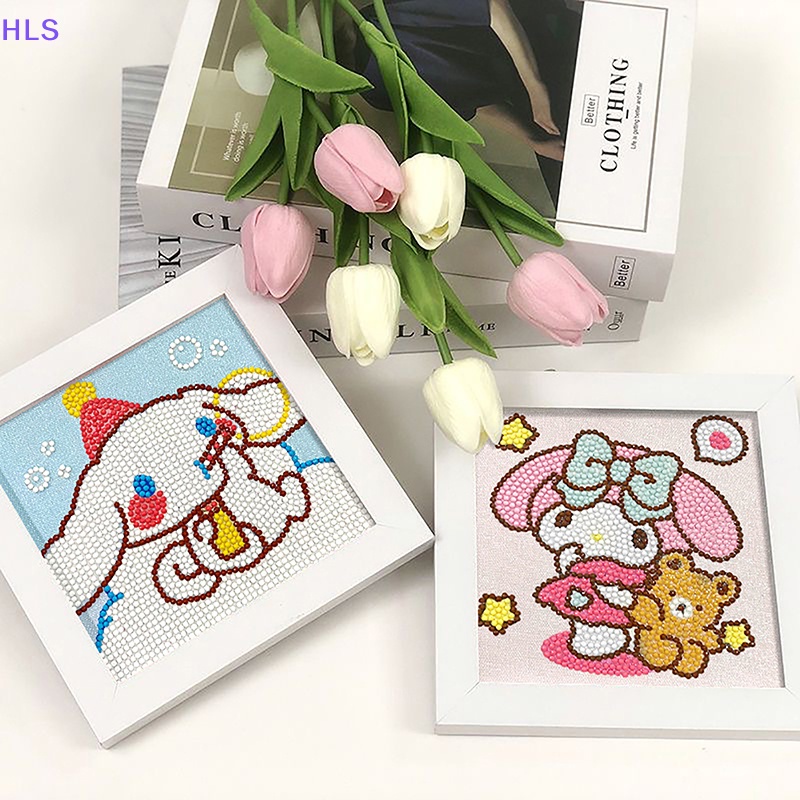 Bộ Tranh Đính Đá 5D Tự Làm Hình Mèo Kitty Cinnamoroll Kuromi Trang Trí Phòng Bé