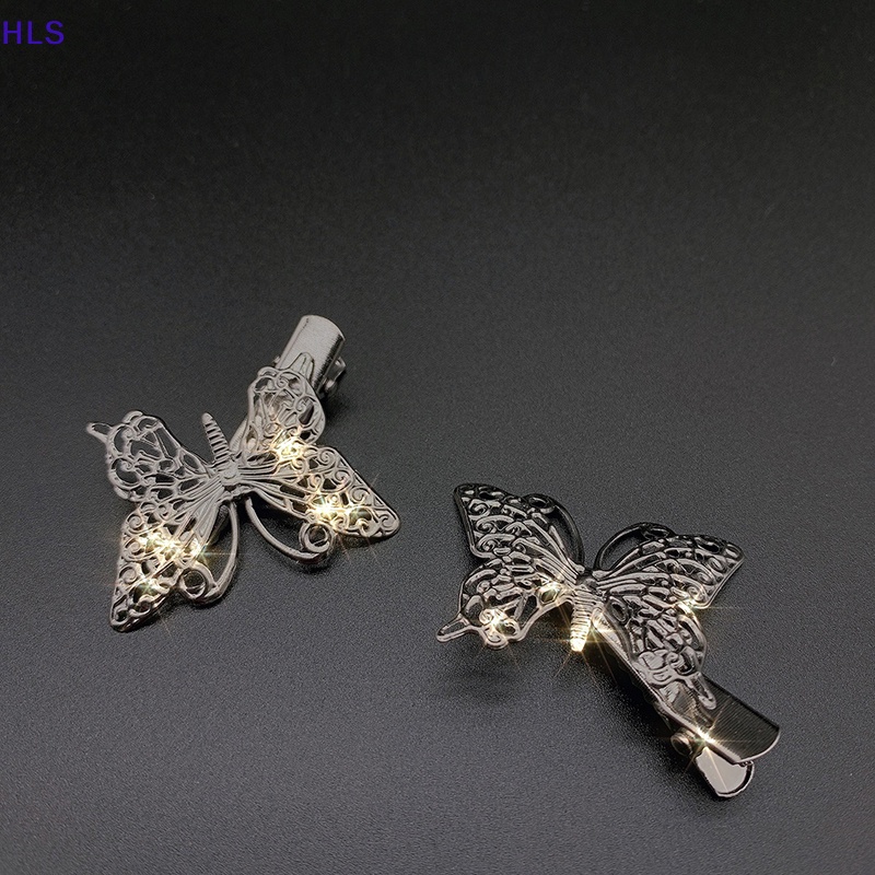 Kẹp Tóc Hình Bướm Màu Bạc Phong Cách Vintage Cho Nữ