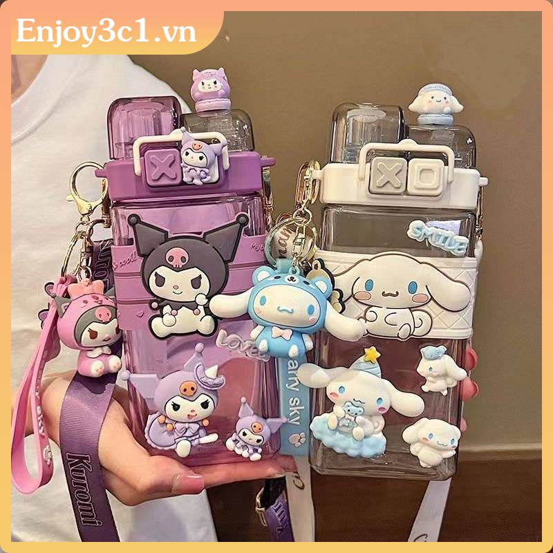 Sanrio Bình Nước Có Ống Hút Cinnamoroll/Kuromi/My Melody Ấm Đun Nước Thể Thao Mùa Hè Di Động Bằng Nhựa Kid Bình Tập Uống Tritan Hoạt Hình LIFE08
