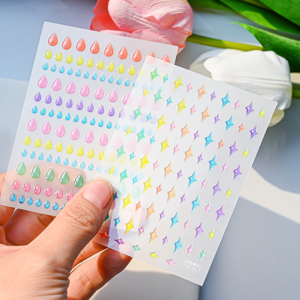Miếng Dán Trang Trí Móng Tay 5D Hình Hoa Hoạt Hình Xinh Xắn