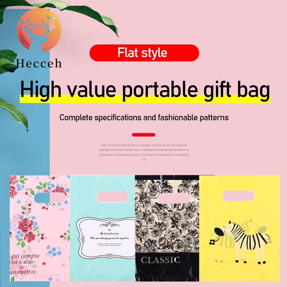 HECCEH Bộ 50 Túi Nhựa Đựng Bánh Kẹo Có Tay Cầm