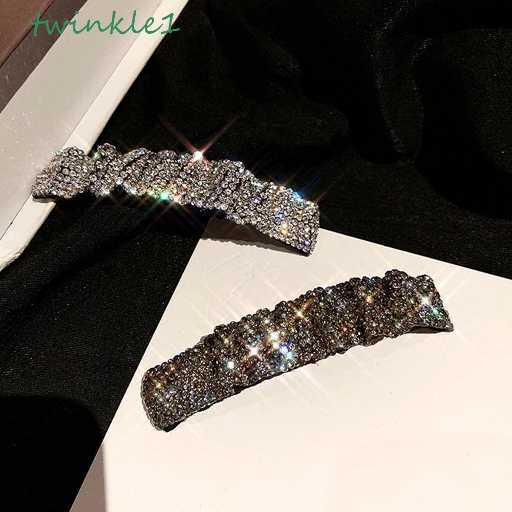 TWINKLE Kẹp TóC HìNh Chữ NhậT ĐíNh Kim Cương Giả Dễ Thương Cho Nữ