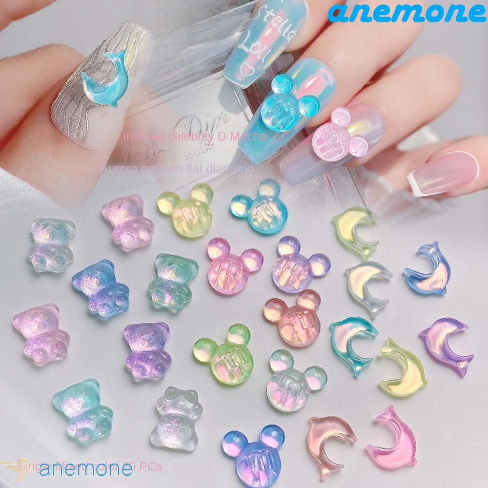 ANEMONE Phụ Kiện Trang Trí Móng Tay Họa Tiết Hoạt Hình Phong Cách Hàn Quốc Xinh Xắn