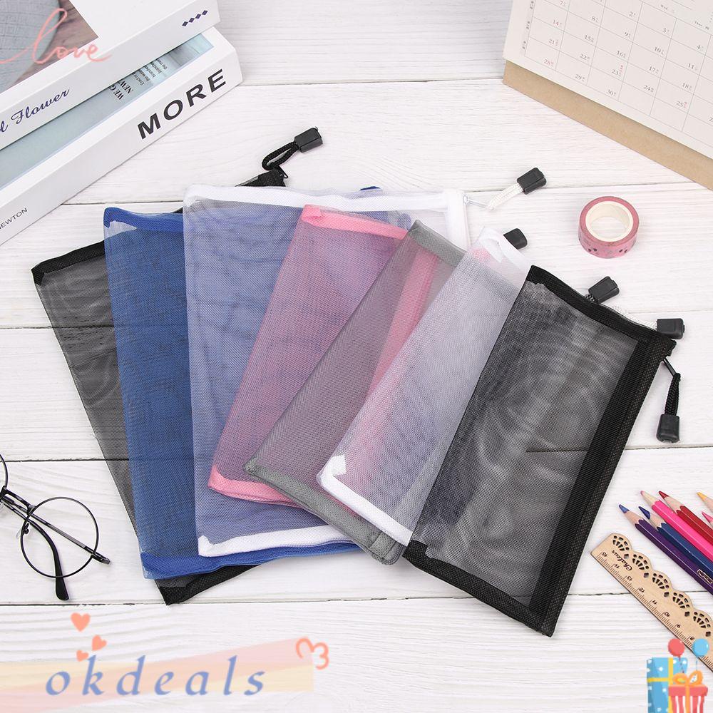 OKDEALS 1 Túi Đựng Bút / Mỹ Phẩm / Tiền Xu Bằng Nylon Có Khóa Kéo Tiện Dụng