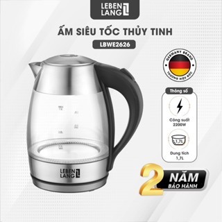 Ấm siêu tốc thủy tinh lebenlang 1.8l 2200w - lbwe2626