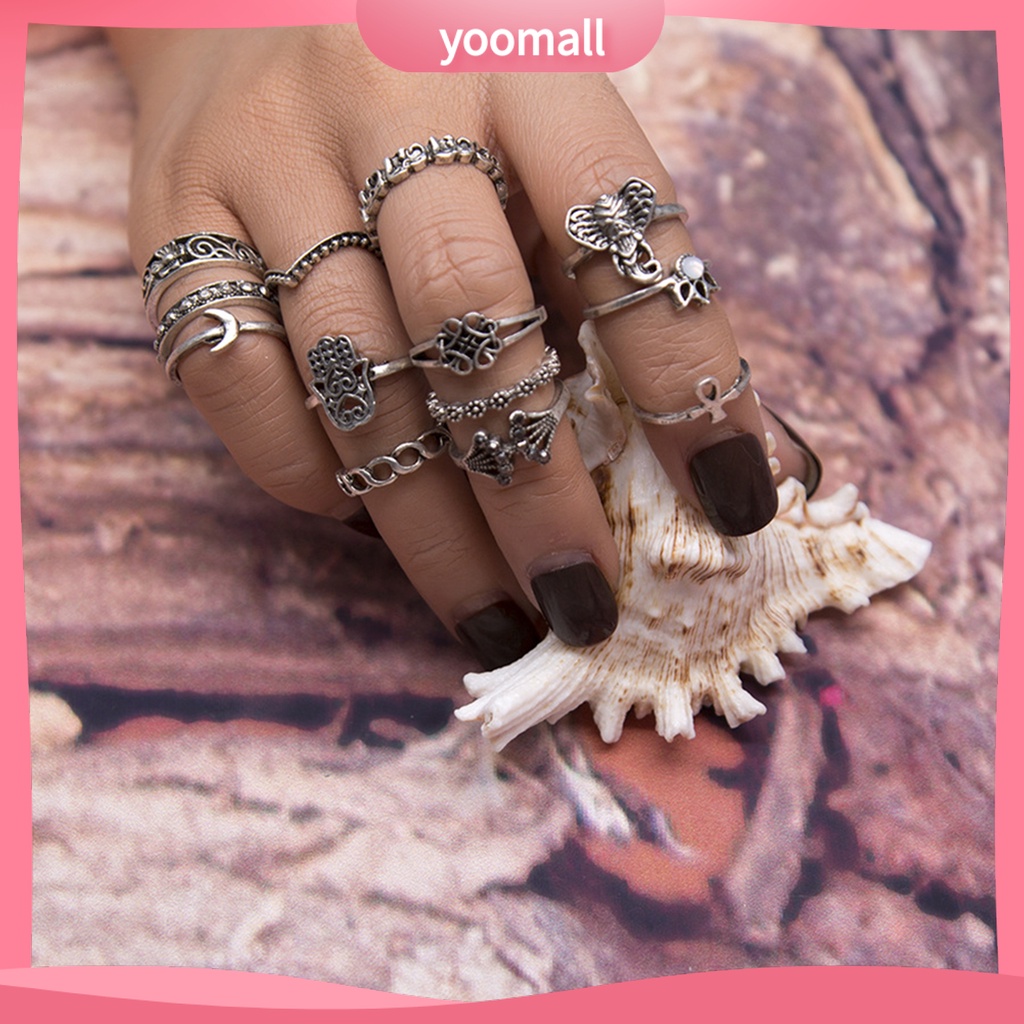 Nhẫn Hợp Kim Rỗng Phong Cách Vintage Tinh Tế Cho Nữ