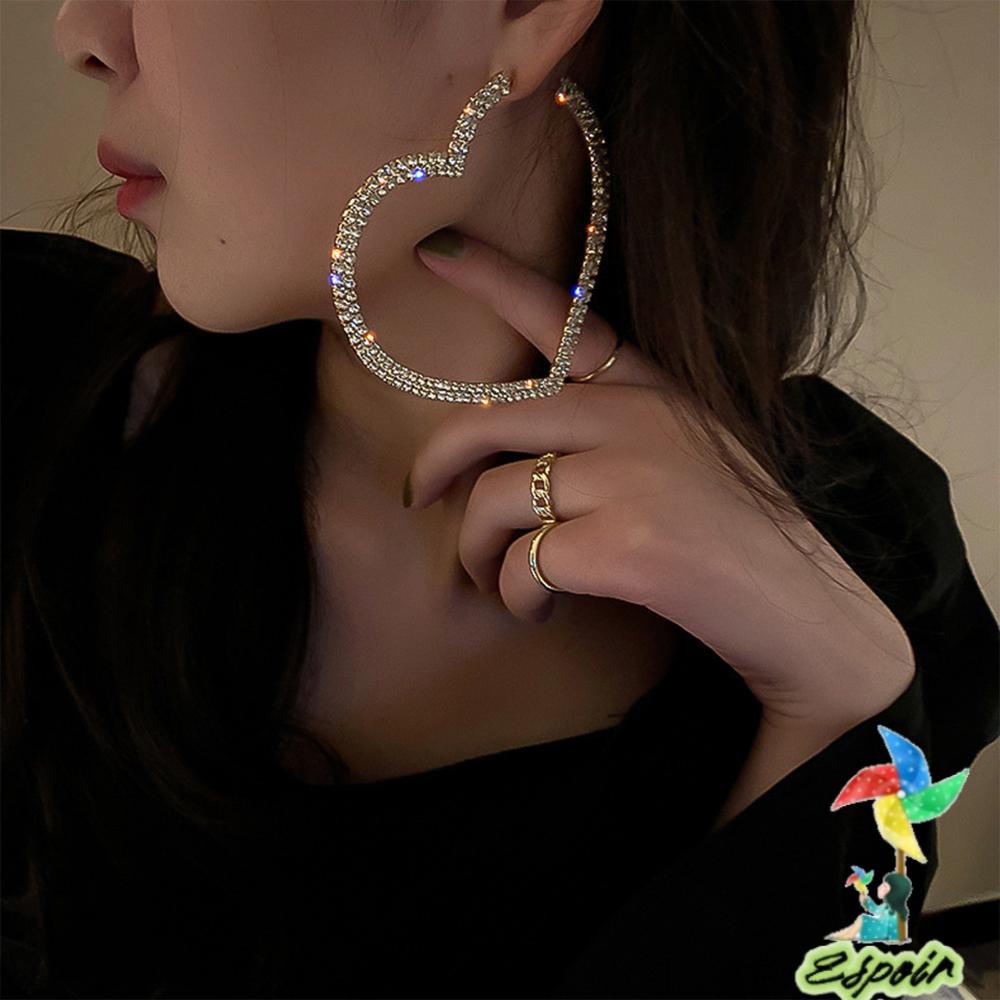 ESPO Bông Tai Hình Trái Tim Lớn Cho Nữ