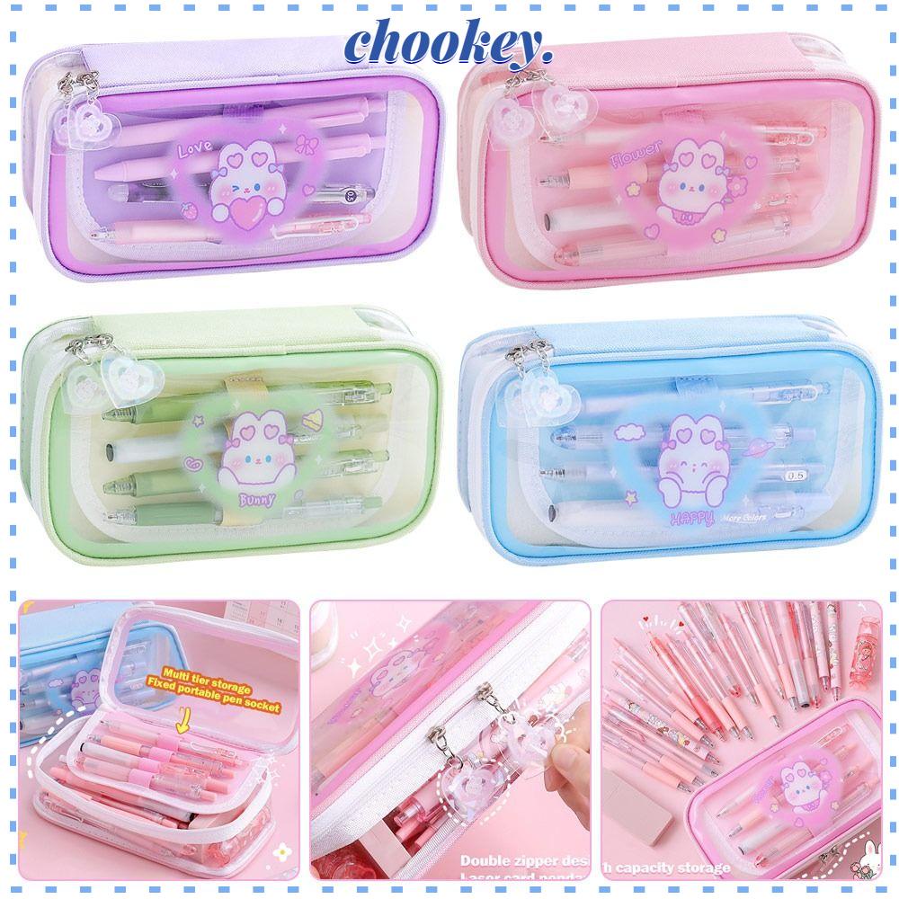 CHOOKEY Túi Đựng Bút Hình Thỏ Hoạt Hình Đáng Yêu