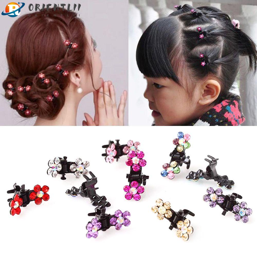 ORIENTLII Set 12 Kẹp Tóc Đính Đá Lấp Lánh Thời Trang Cho Nữ