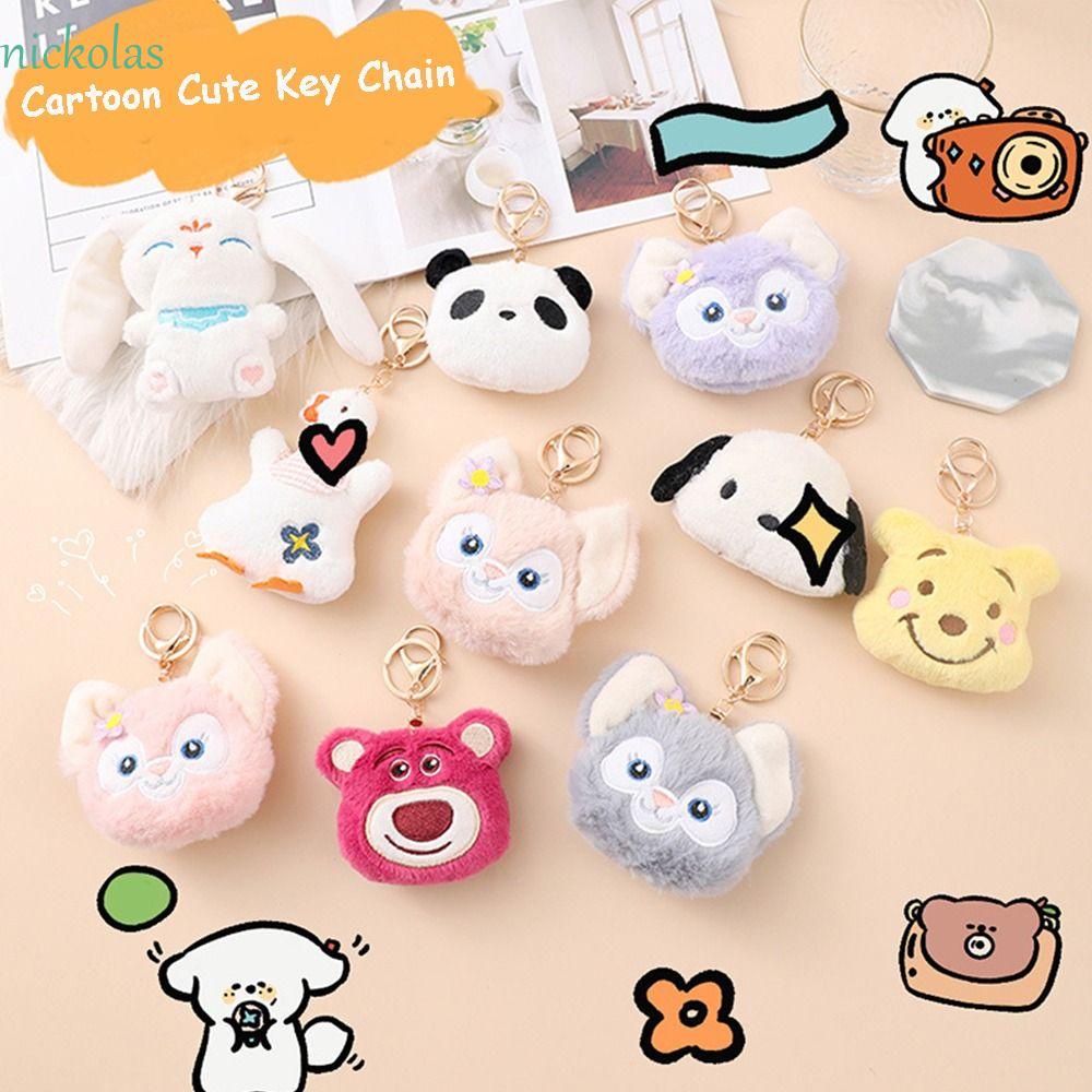 NICKOLAS Móc Khóa Gấu Pooh Nhồi Bông Dễ Thương Giá Đỡ