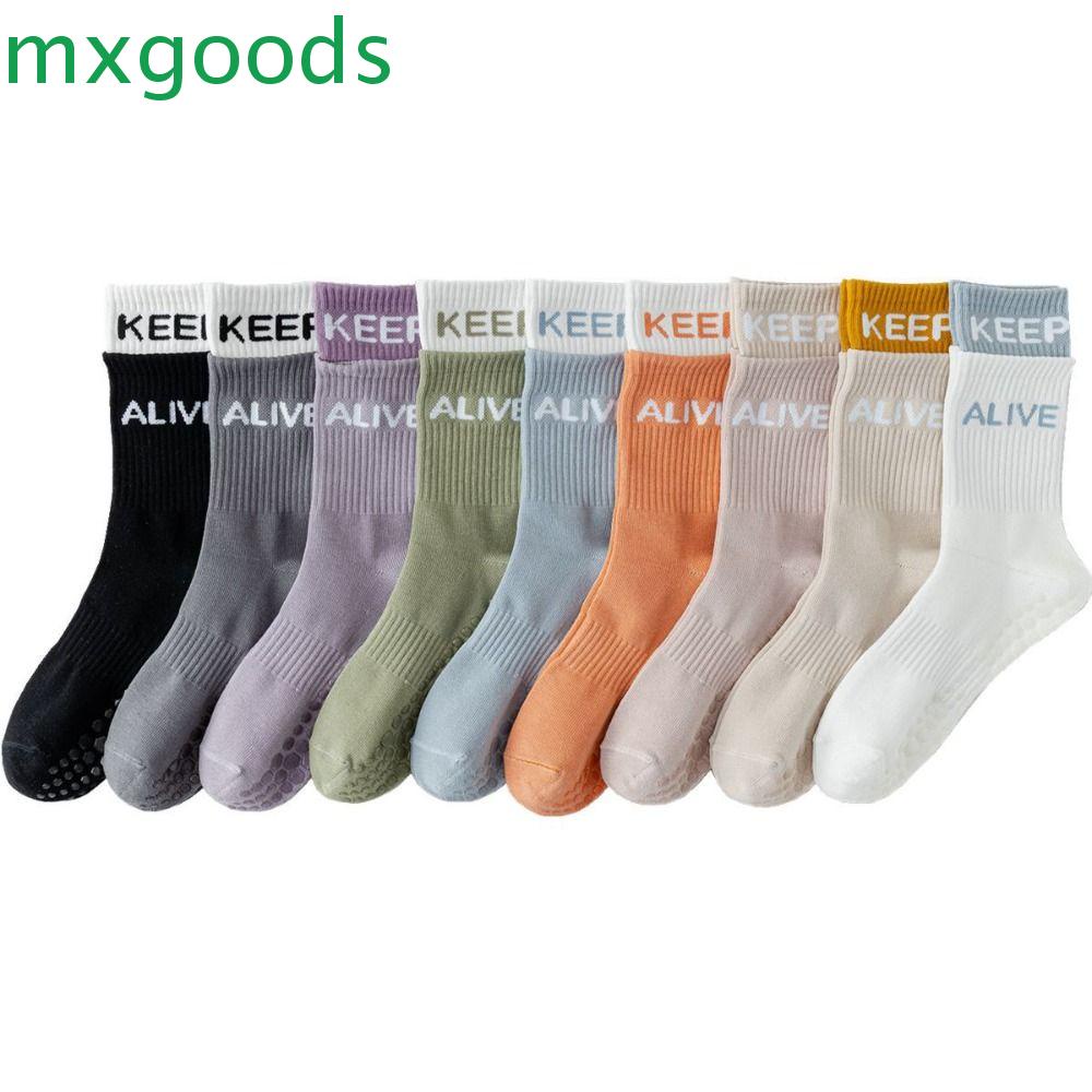 MXGOODS Vớ Thể Thao Bằng Silicon Chống Trượt Thoáng Khí Họa Tiết Kẻ Sọc Thời Trang Cho Nữ