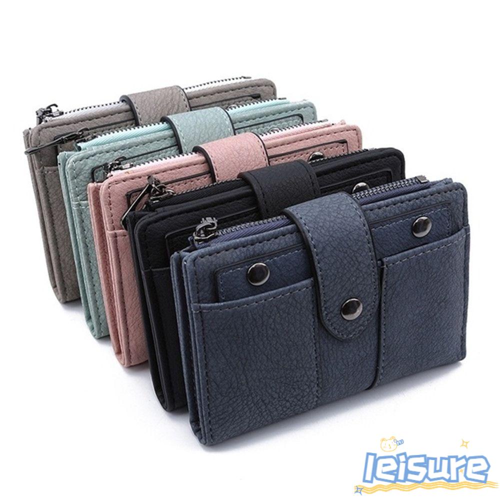 LEISURE Ví Nữ Gập Gọn Đính Đinh Tán Thời Trang