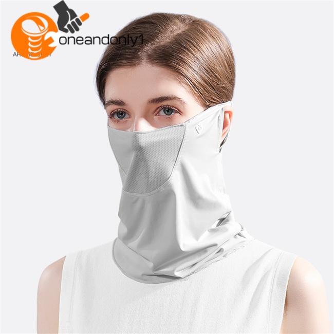 Khẩu Trang Chống Nắng Và Tia UV Bằng Lụa Lạnh Bảo Vệ Khuôn Mặt Dành Cho Bạn Nữ Khi Lái Xe