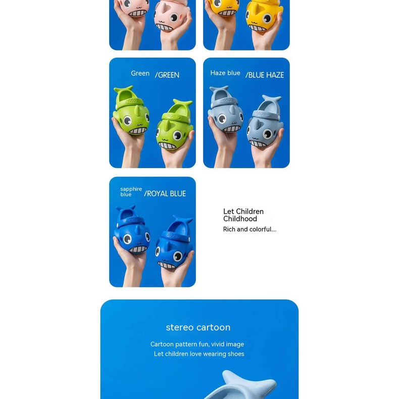 Dép Sandal Hình Cá Voi Phong Cách Mới Cho Bé Trai Bé Gái