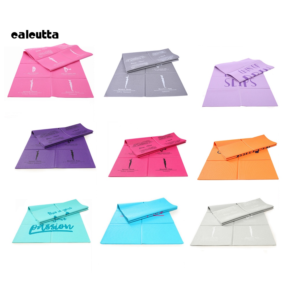 Thảm Tập Yoga Hình Chữ Nhật Bằng PVC Dày Dặn Chống Trượt Có Thể Gấp Gọn Tiện Dụng